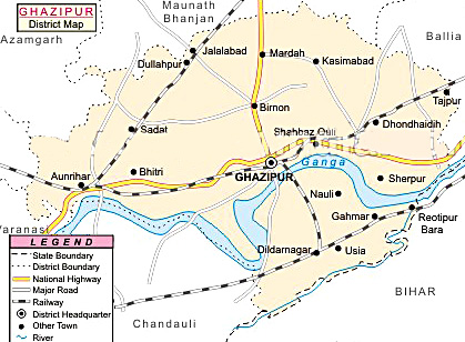 ghazipur district forms the eastern part of the varanasi division in ...