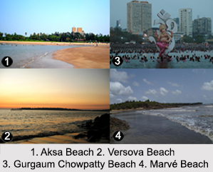 Beaches in Mumbai, Beaches of India