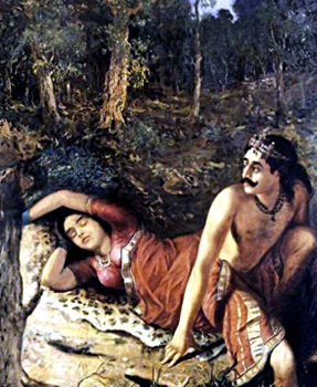 Painting by Raja Ravi Verma - Nala Damayanti