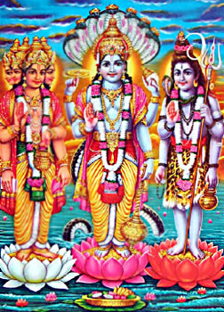 Lord Brahma, Lord Vishnu and Lord Shiva
