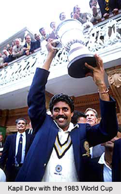 Kapil Dev with the 1983 World Cup