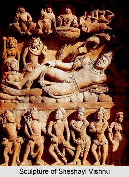 Sculpture of Sheshayi Vishnu
