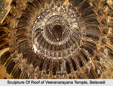 Sculpture of roof of Veeranarayana Temple, Belavadi