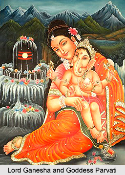 Worship of Lord Ganesha by Parvati