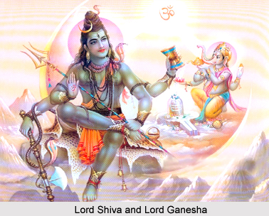 Worship of Lord Ganesha by Shiva