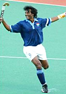 Dhanraj Pillay in the SAF Games, Chennai, 1995