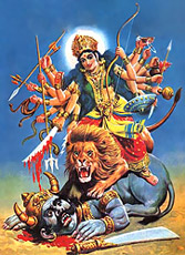 Mahishasura killed by Goddess Durga