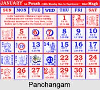 Panchangam , Hindu Calendar