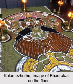 Performance of Mudiyettu, Traditional Ritual Theatre of Kerala