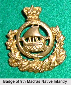 9th Madras Native Infantry, Madras Army
