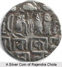 A silver coin of Rajendra Chola