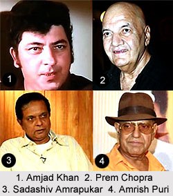 Indian Movie Villains - Amjad Khan Prem Chopra Sadashiv Amrapukar Amrish Puri