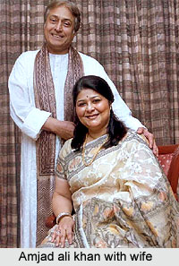 Ustad Amjad Ali Khan with wife