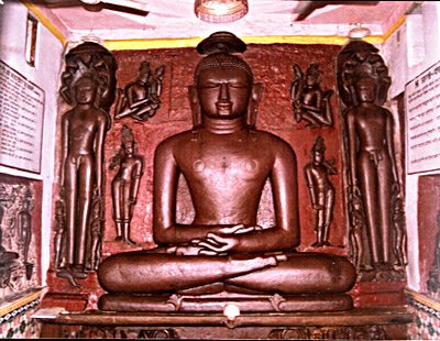 15 feet statue of  Bade Baba Bhagwan Adinath in the sitting posture at Damoh, Madhya Pradesh