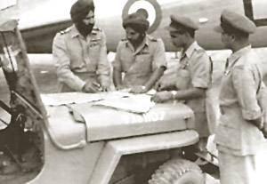 Briefing pilots for an operational flight at imphal