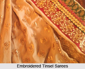 Embroidered Tinsel Sarees, Sarees of West India
