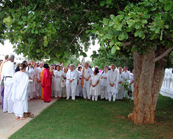 The beginning of study (Adhyayana) is reckoned as the 13th sacrament. It is performed under certain formalities. The pupil takes his place on a seat of Kusa-grass on the left side of the Guru in a temple or under a Kadamba-tree