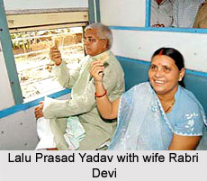 Lalu Prasad Yadav with wife Rabri Devi