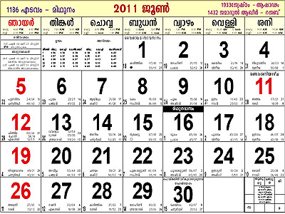 Calender of Malayalam Era