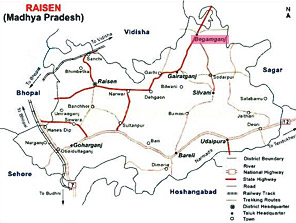 Map of Raisen District