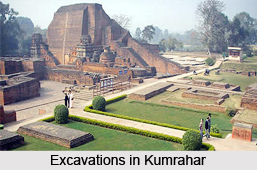 Excavations in Mauryan Site, Kumrahar, Bihar