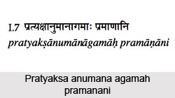 Pratyaksa anumana agamah pramanani, Patanjali Yoga Sutra