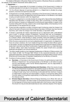 Rules of Procedure, Cabinet Secretariat