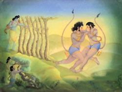 Rama and Sugreeva went for Vali