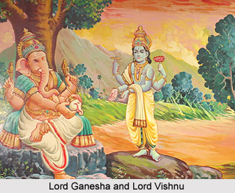 Worship of Lord Ganesha by Vishnu