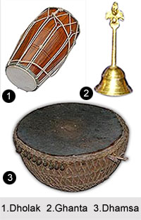 Instruments used in Chhau dance