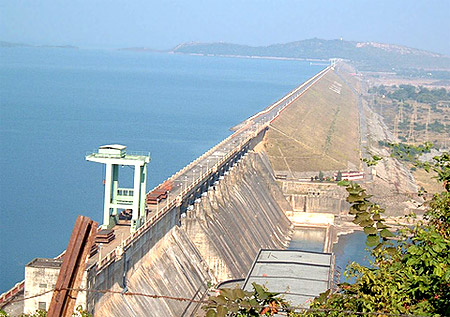 Hirakud Dam on the Mahanadi River