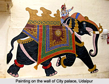 Painting on the wall of City Palace