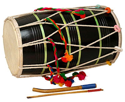 Double Sided Barrel Drum of Punjab, Percussion Musical Instrument