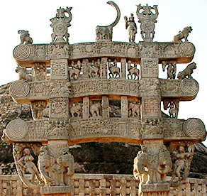  beautifully carved frieze at Sanchi Stupa