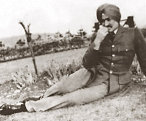 Arjan singh in the country during training at Cranwell