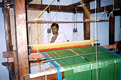 Handloom Weaving one of the occupation of Ettayapuram, Thoothukudi, Tamil Nadu